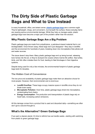 the dirty side of plastic garbage bags and what