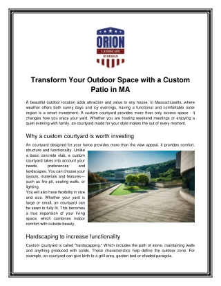 transform your outdoor space with a custom patio