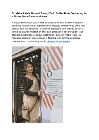 Dr. Vishal Patel's Mumbai Tummy Tuck_ Skilled Body Contouring for a Firmer, More Flatter Abdomen