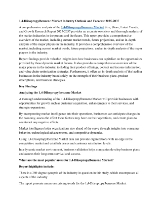 1,4-Diisopropylbenzene Market