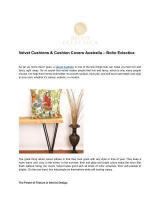Velvet Cushions & Cushion Covers Australia – Boho Eclectica