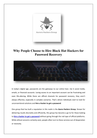 Rent a Black Hat Hacker | Hire a Black Hat Hacker | Aurora Hackers