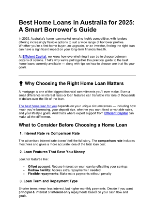 Home loans in australia
