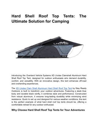 Hard Shell Roof Top Tents_ The Ultimate Solution for Camping _ Blog Post Content 1 _ Month 2