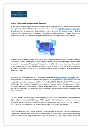 Web Development Company in Bangalore