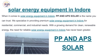 solar energy equipment in Indore