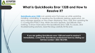 Step-by-Step Solutions for QuickBooks Error 1328