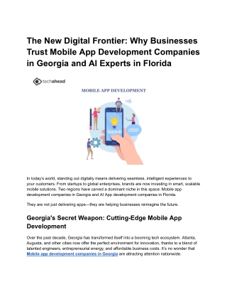The New Digital Frontier: Why Businesses Trust Mobile App Development Companies
