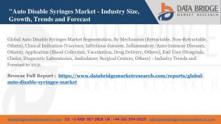 Global Auto Disable Syringes Market