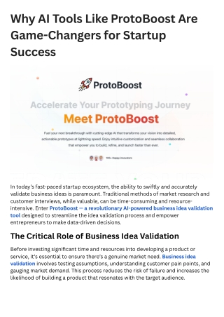 Why AI Tools Like ProtoBoost Are Game-Changers for Startup Success