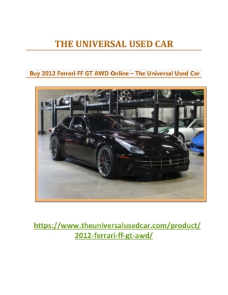 Buy 2012 Ferrari FF GT AWD Online