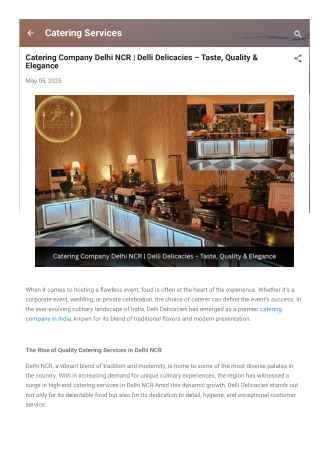 Catering Company Delhi NCR  Delli Delicacies – Taste, Quality & Elegance