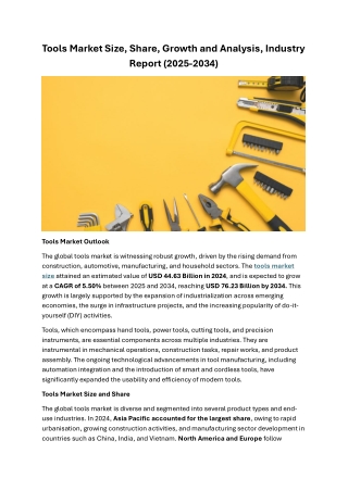 tools market size share growth and analysis