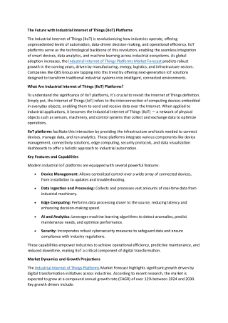 The Future with Industrial Internet of Things (IIoT) Platforms