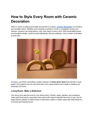 how to style every room with ceramic decoration
