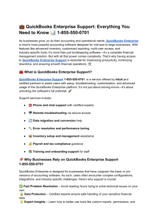 QuickBooks Enterprise Support – Get Expert Help Now.........