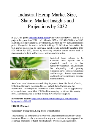industrial hemp market size share market insights