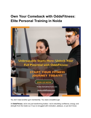 own your comeback with oddsfitness elite personal