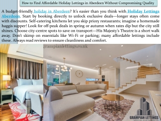 How to Find Affordable Holiday Lettings in Aberdeen Without Compromising Quality