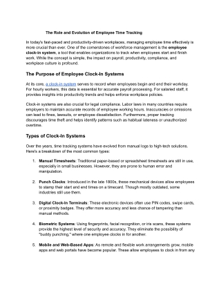 the role and evolution of employee time tracking