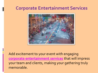 Corporate Entertainment Services