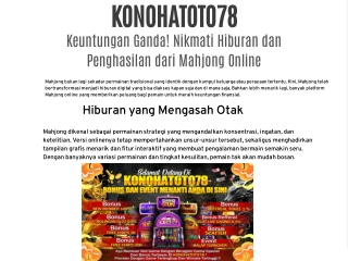 konohatoto78 keuntungan ganda nikmati hiburan