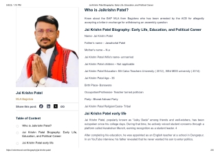 Jai Krishn Patel Biography_ Early Life, Education, and Political Career