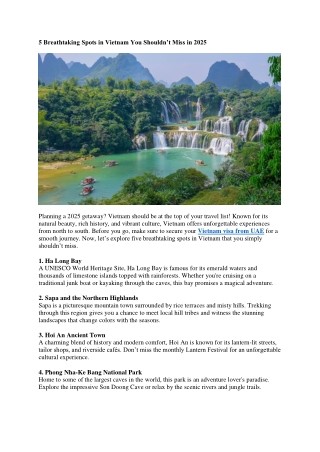 5 Breathtaking Spots in Vietnam You Shouldn’t Miss in 2025