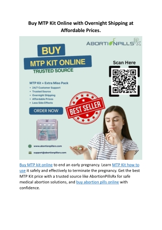 Buy MTP Kit Online with Overnight Shipping at Affordable Prices.