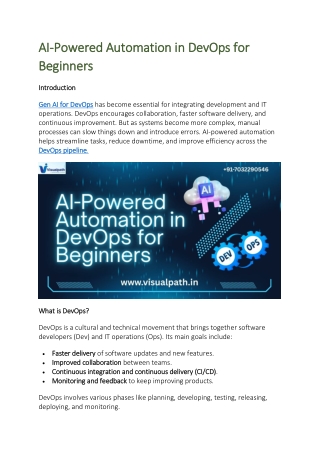 ai ai powered automation in devops for powered