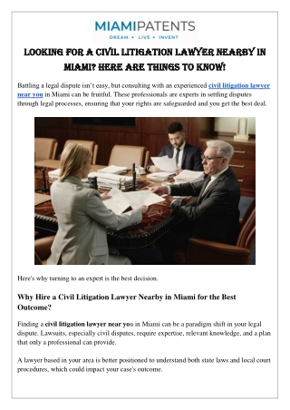 Looking for a civil litigation lawyer nearby in Miami Here are things to know