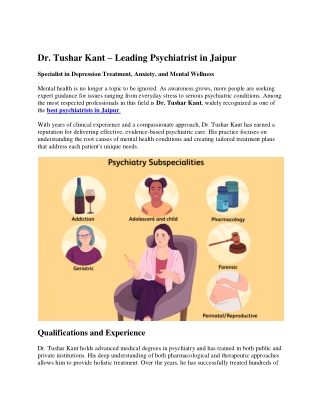 dr tushar kant leading psychiatrist in jaipur