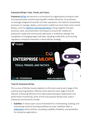 enterprise mlops tools trends and tactics