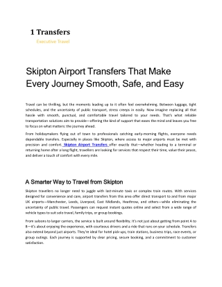 1 transfers executive travel