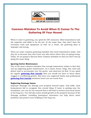 common mistakes to avoid when it comes