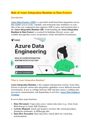 role of azure integration runtime in data factory