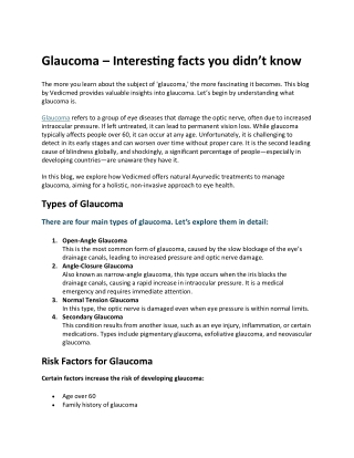 Glaucoma Interesting facts you didnt know