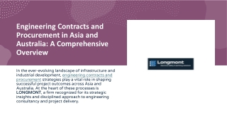 Engineering Contracts and Procurement in Asia and Australia