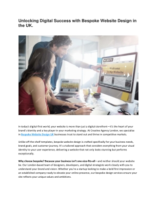 Unlocking Digital Success with Bespoke Website Design in the UK
