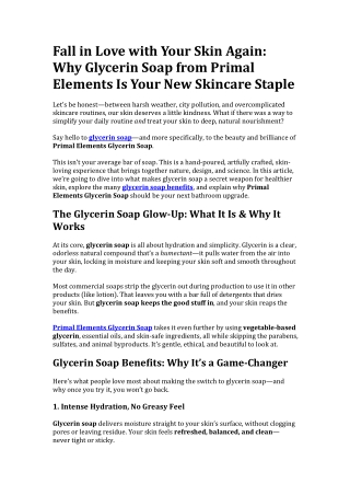 fall in love with your skin again why glycerin