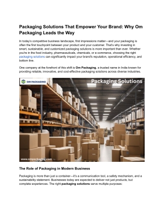 packaging solutions that empower your brand