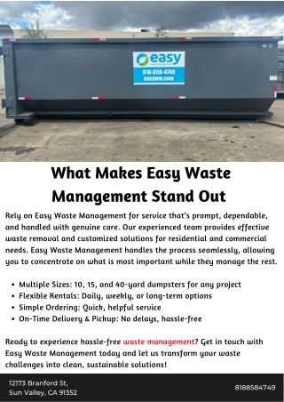 What Makes Easy Waste Management Stand Out