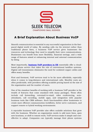 A Brief Explanation About Business VoIP