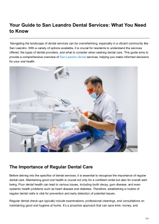 Your Guide to San Leandro Dental Services What You Need to Know