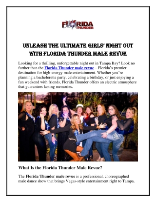 Unleash the Ultimate Girls’ Night Out with Florida Thunder Male Revue