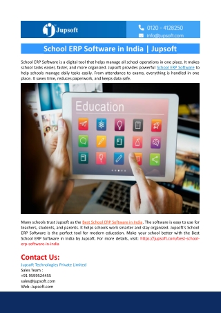 School ERP Software - Jupsoft