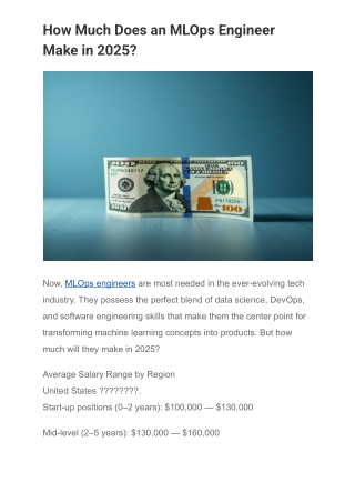 How Much Does an MLOps Engineer Make in 2025?