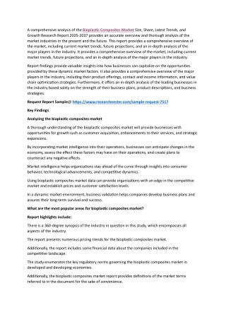 Bioplastic Composites Size, Regional Revenue and Outlook 2025-2037