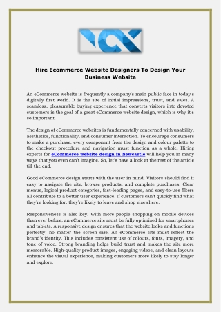 hire ecommerce website designers to design your