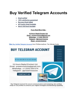 Buy Verified Telegram Accounts